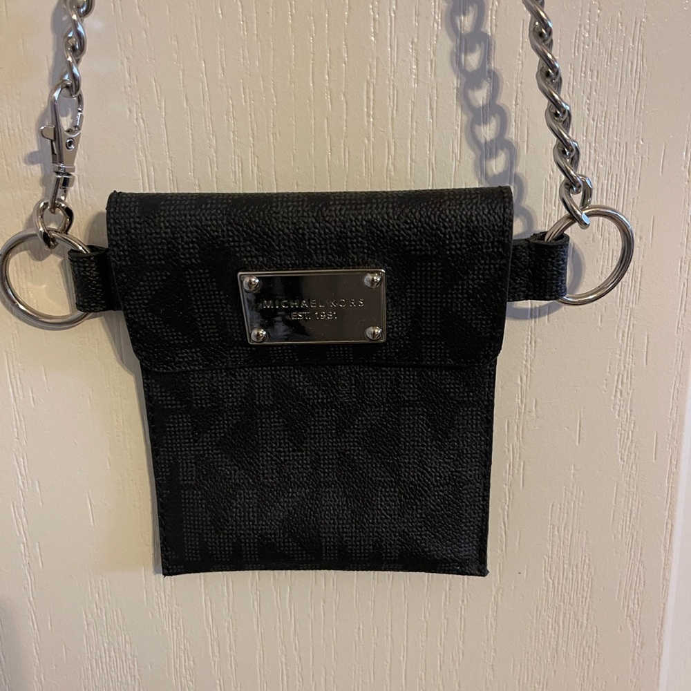 MK Michael Kors Black Signature Saffiano Belt Bag